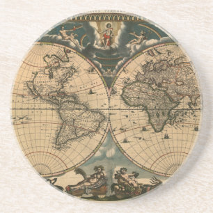 Old World Map Vintag Earth Gift Untersetzer