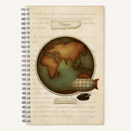 Old World New World Maps Custom Steampunk 5.5x8.5 Notizbuch