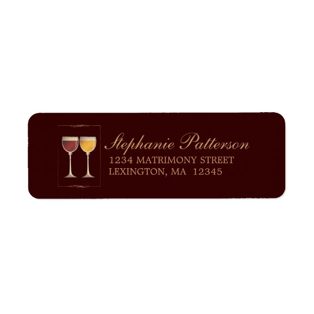 Old World Red & White Wine Glass Address Labels (Vorne)