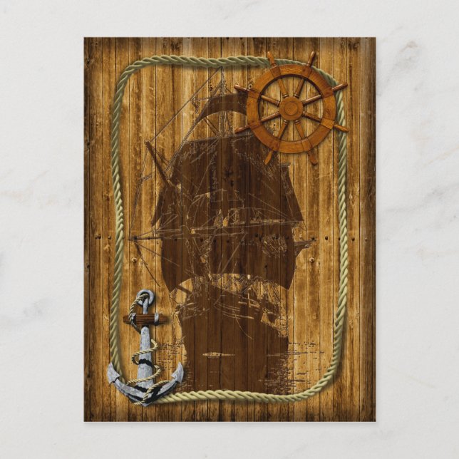 Old World Segelsport Postkarte (Vorderseite)