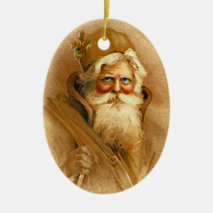 Old World viktorianischer Weihnachtsmann Keramikornament