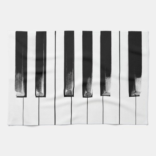 Old Worn Piano Keys Geschirrtuch (Horizontal)