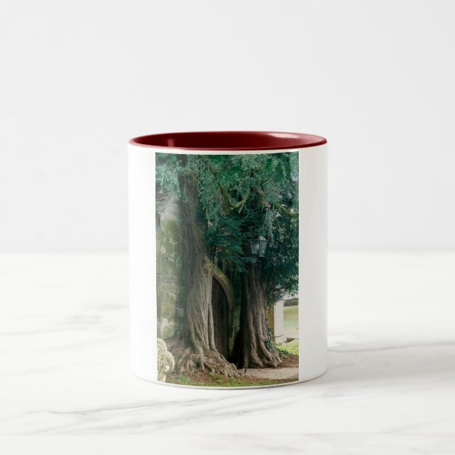 Old Yew Trees Zweifarbige Tasse (Mittel)