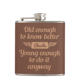 "Old & Young"-individuelle Name Flachmann