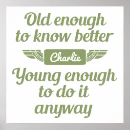 "Old & Young"-individuelle Name-Plakat Poster