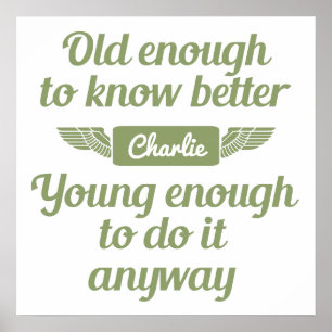 "Old & Young"-individuelle Name-Plakat Poster