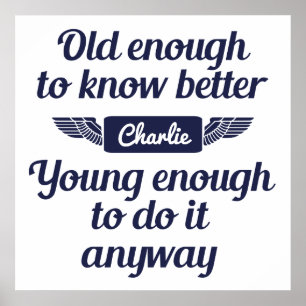 "Old & Young"-individuelle Name-Plakat Poster
