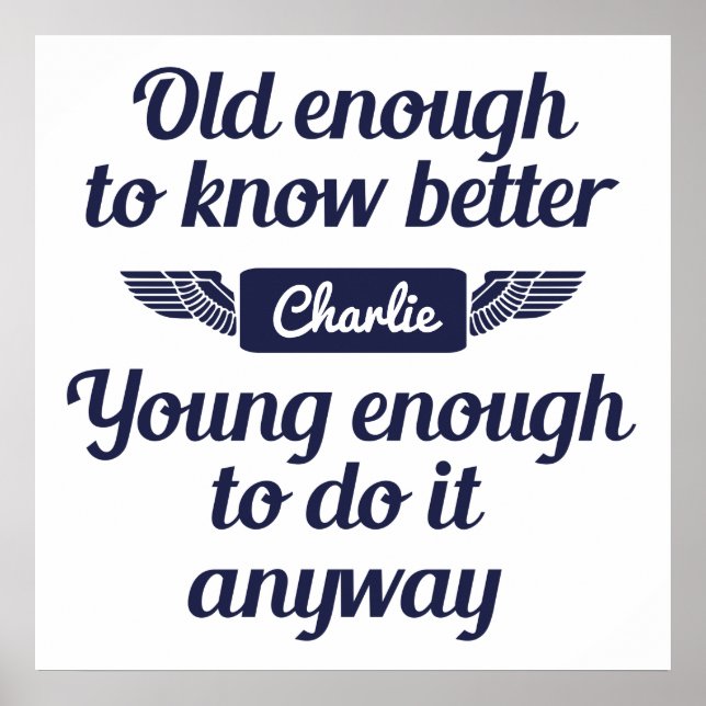 "Old & Young"-individuelle Name-Plakat Poster (Vorne)