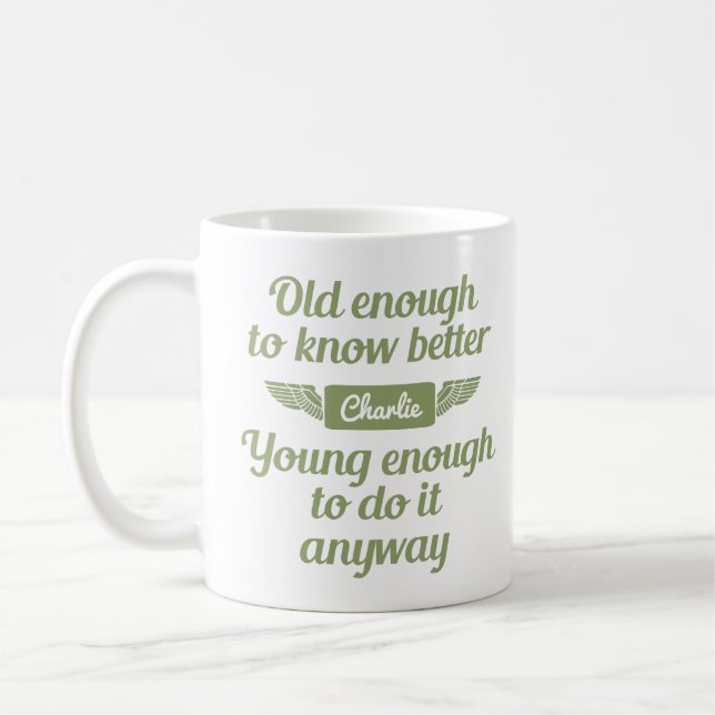 "Old & Young" individuelle Name Tasse (Links)