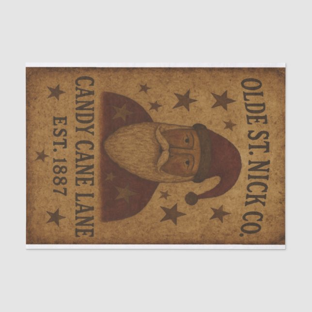 Olde St Nick Zuckerstangen Seidenpapier (Vorderseite)