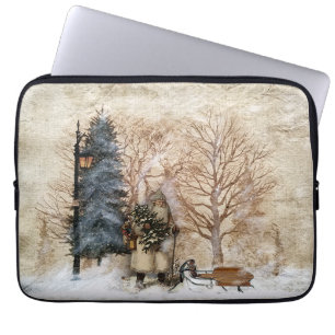 Olde World Santa mit Schlitten-Projekttasche Laptopschutzhülle