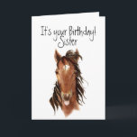 Older Sister Birthday Horse Sticking out Tongue Karte<br><div class="desc">Perfect card for the sister who loves horses and is older than you.</div>