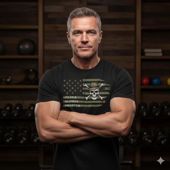 Older Slower Smarter American Flag Skull Tee (Von Creator hochgeladen)