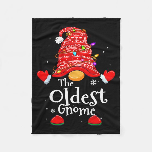 Oldest Gnome - Xmas Family Grandparents Christmas  Fleecedecke (Vorderseite)