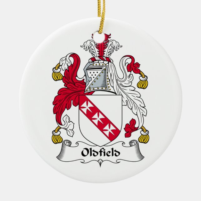 Oldfield Familienwappen Keramik Ornament (Vorne)