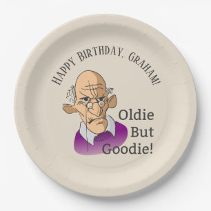 Oldie aber Goodie über dem Hügel-Geburtstag Pappteller