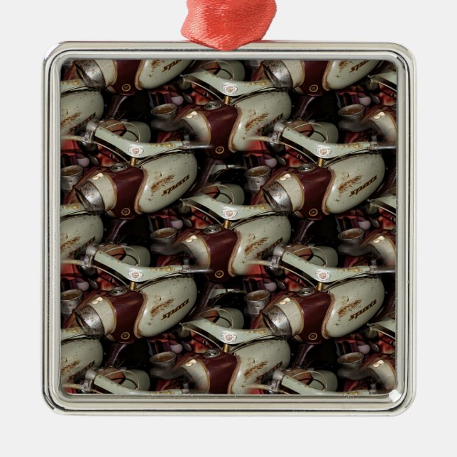 Oldie-Motorradmehrfachverbindungsstelle Ornament Aus Metall (Vorne)