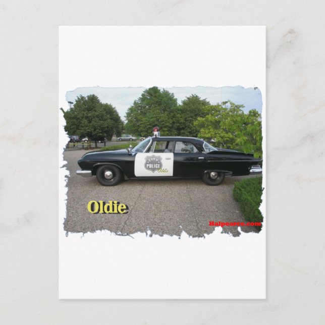 Oldie Police car Postkarte (Vorderseite)