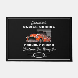 Oldies Garage LKW Name Funny Sprichwort Black Fußmatte