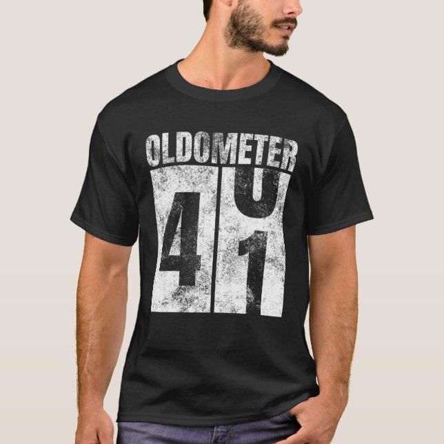 Oldometer 40-41 Yrs Old Man Woman Bday Graphic 41S T-Shirt (Vorderseite)