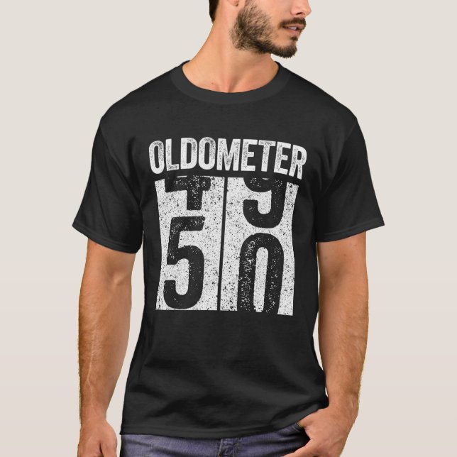 Oldometer 50 50. Geburtstagsgeschenk T-Shirt (Vorderseite)