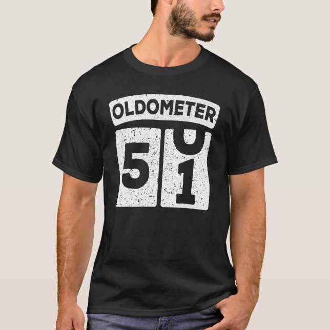 Oldometer 50 51 49. Geburtstag T-Shirt (Vorderseite)