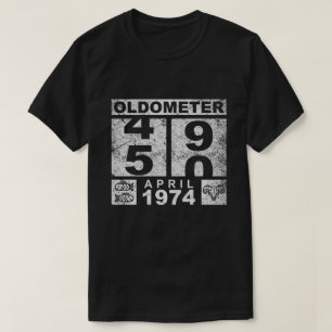 Oldometer 50, April 1974 Lustiger Oldometer Geburt T-Shirt