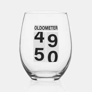 Oldometer 50. Geburtstag Weinglas Ohne Stiel