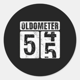 Oldometer 55 Vintage Lustig 55. Runder Aufkleber