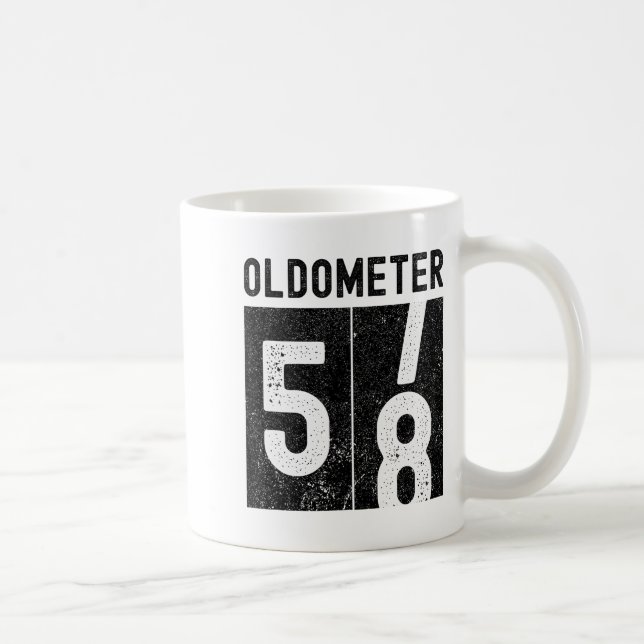 Oldometer 58th Birthday Funny Retro Turning 58 Yea Kaffeetasse (Rechts)