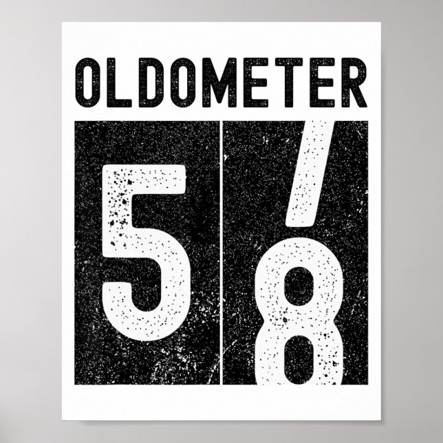 Oldometer 58th Birthday Funny Retro Turning 58 Yea Poster (Vorne)