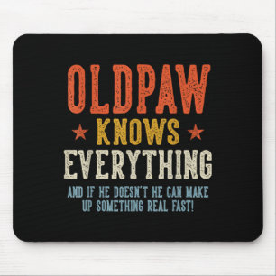 Oldpaw weiß alles Vatertag Retro Vintage Mousepad