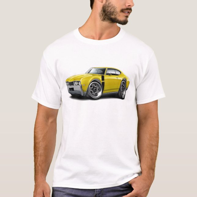 Olds 442 Gelb-Schwarzes Auto 1968 T-Shirt (Vorderseite)