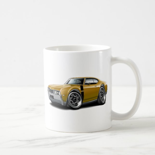 Olds 442 Gold-Schwarzes Auto 1968 Kaffeetasse (Rechts)