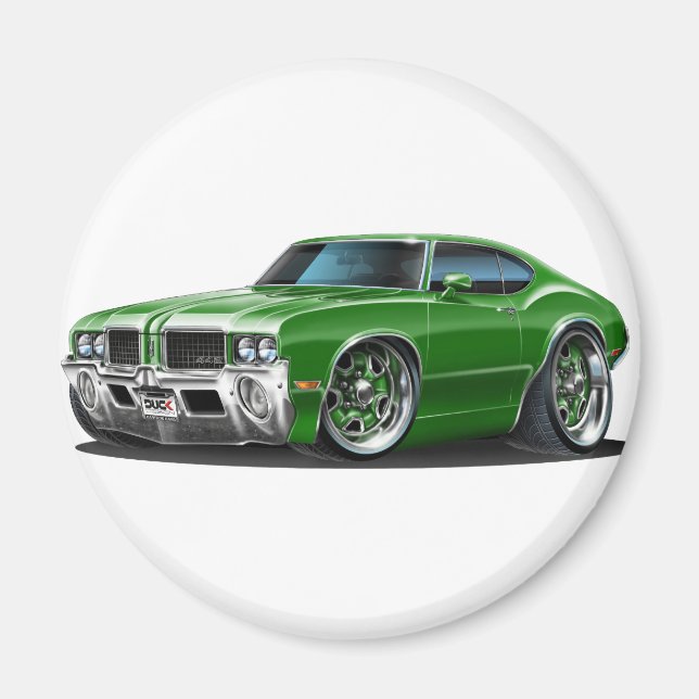 Olds Cutlass Green Car Magnet (Vorne)