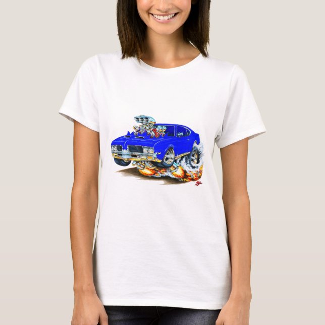 Olds Macheten-Blau-Auto 1969 T-Shirt (Vorderseite)