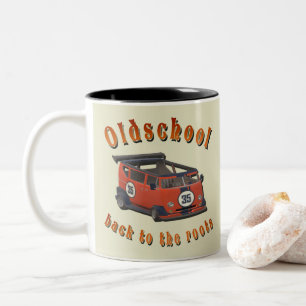 Oldschool-Automassenbecher im Vintage-Stil Zweifarbige Tasse