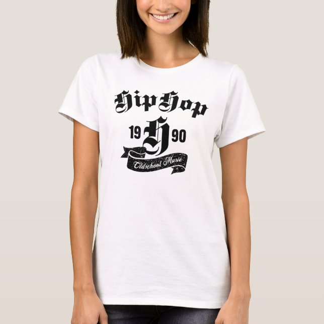 Oldschool Hip Hop Music typographic design T-Shirt (Vorderseite)