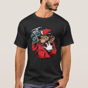 Oldschool-Hip-Hop-Rap-Battle-Musik-Affe-Vintage T-Shirt