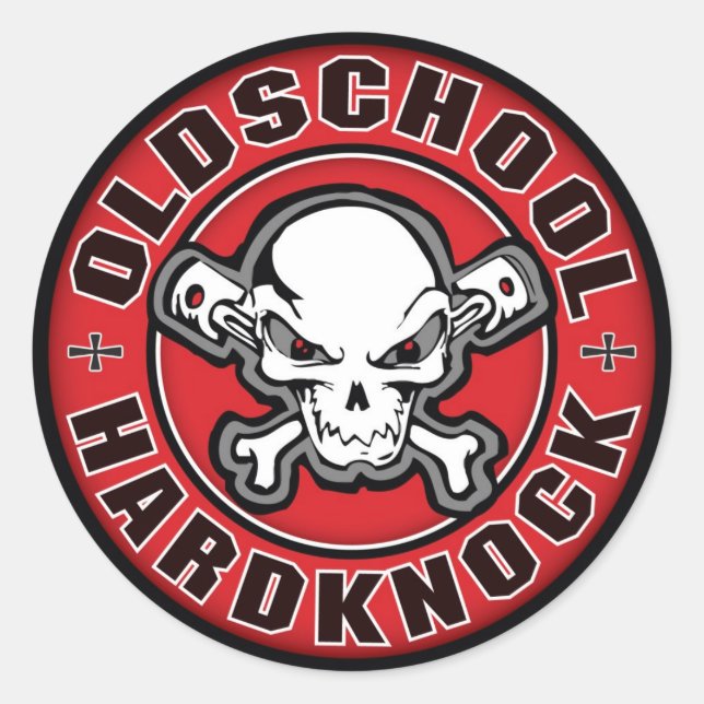 Oldschool-Sticker Runder Aufkleber (Vorderseite)