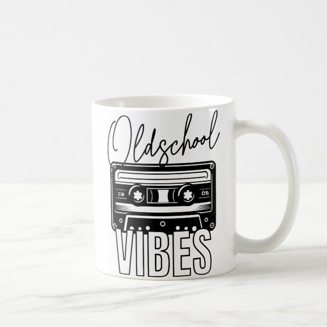 Oldschool Vibes retro vintage Audiokassette Kaffeetasse (Rechts)