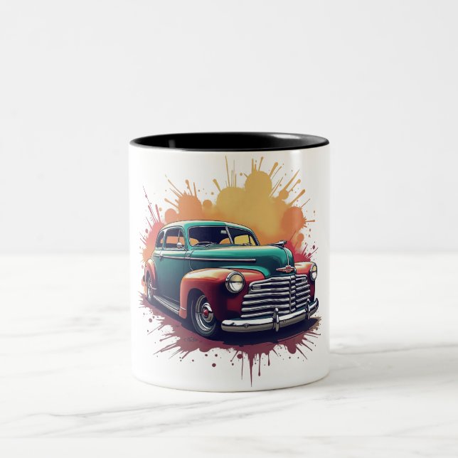 Oldtimer 1940er Lowrider Zweifarbige Tasse (Mittel)