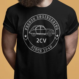 Oldtimer 2CV Abzeichen Engineering Emblem T-Shirt