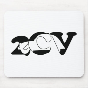 Oldtimer 2cv Ente Schatten Typografie Mousepad