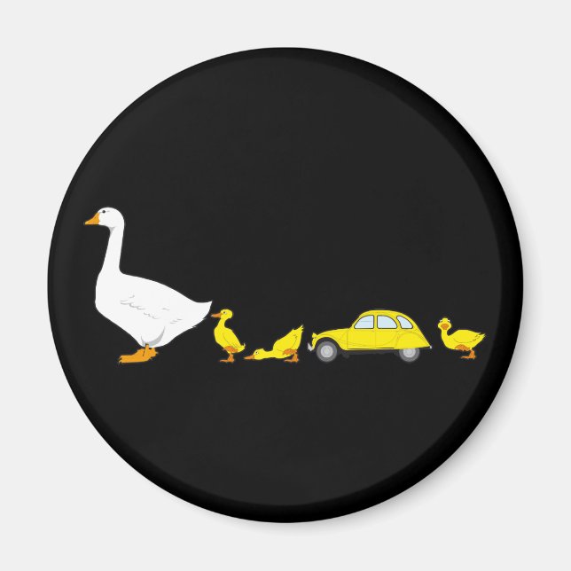 Oldtimer 2cv Entenfamilie Magnet (Vorne)