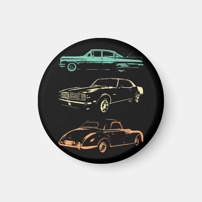 Oldtimer - 80er & 90er Grafik Retro Magnet (Vorne)