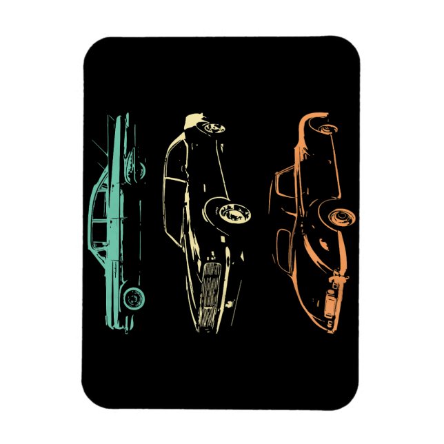 Oldtimer - 80er & 90er Grafik Retro Magnet (Vertikal)