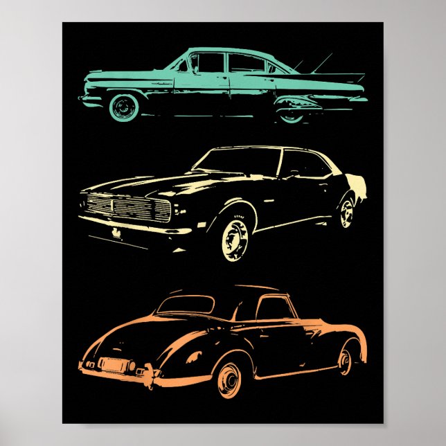 Oldtimer - 80er & 90er Grafik Retro Poster (Vorne)