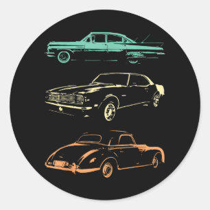 Oldtimer - 80er & 90er Grafik Retro Runder Aufkleber