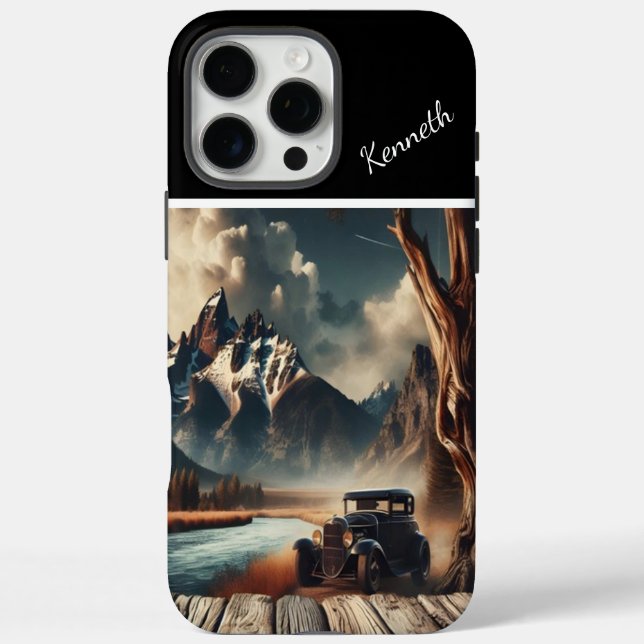 Oldtimer am Bergfluss Case-Mate iPhone Hülle (Rückseite)